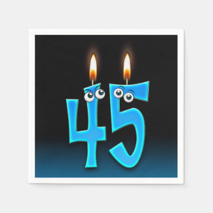 Serviette En Papier Bougie de 45e anniversaire aux globes oculaires