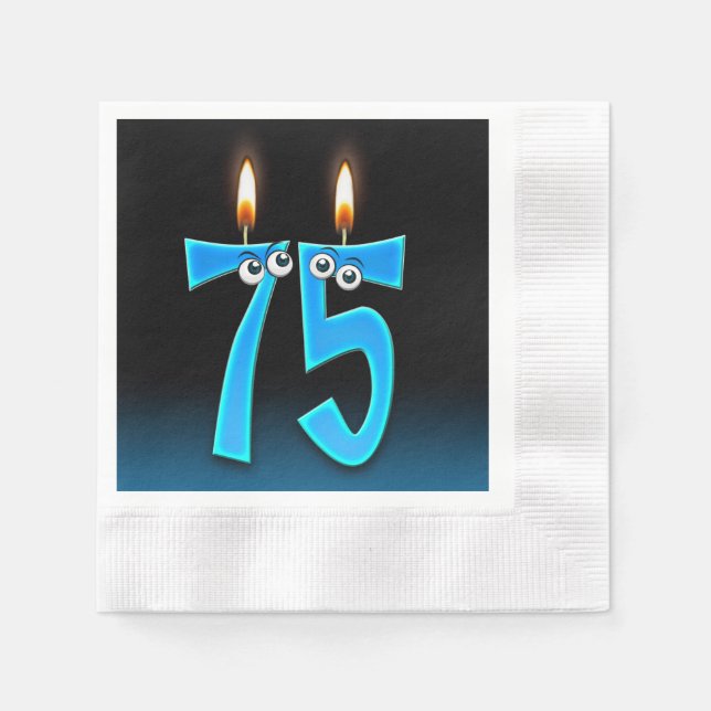 Serviette En Papier Bougie de 75e anniversaire aux globes oculaires (Devant)