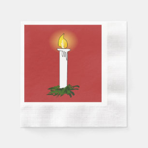 Serviette En Papier Bougie de l'Avent Rouge couché papier standard Nap
