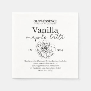 Serviette En Papier Bougie en cire de soja étiquette Fleur Parfum Vani