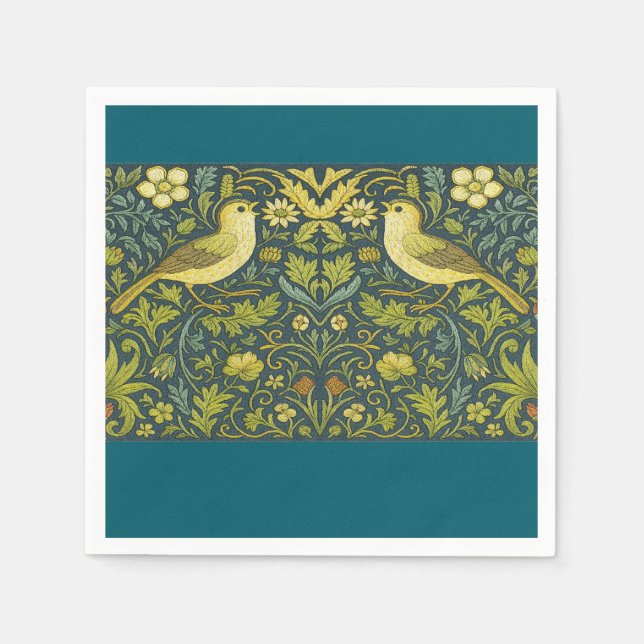 Serviette En Papier Bougie Pillar Birds (Devant)
