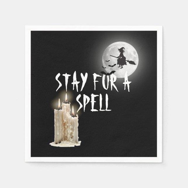 Serviette En Papier Bougies d'Halloween (Devant)