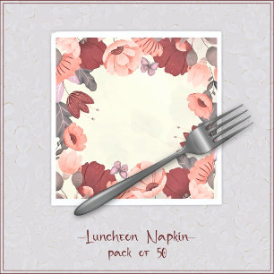 Serviette En Papier Bouho doux art populaire papillon fleuri