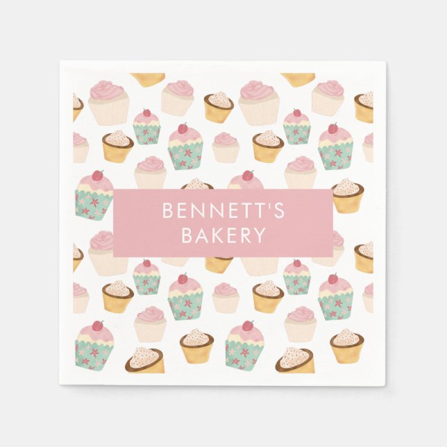 Serviette En Papier Boulangerie Café Cupcake Business Takeaway (Devant)