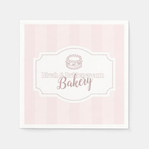 Serviette En Papier Boulangerie de gâteaux rose Pastel personnalisée