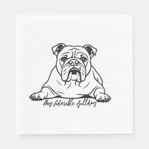Serviette En Papier Bouldogue adorable