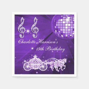 Serviette En Papier Boule à facettes, Princesse Coach & Chevaux 19ème