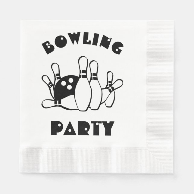 Serviette En Papier Boule De Bowling Et Pins Papier Napkin (Devant)