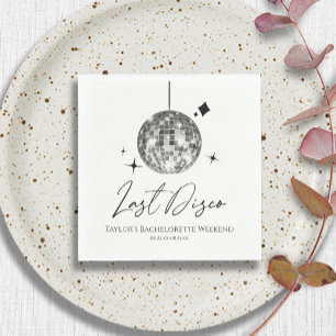 Serviette En Papier Boule de disco argentée dernière fête de bachelore