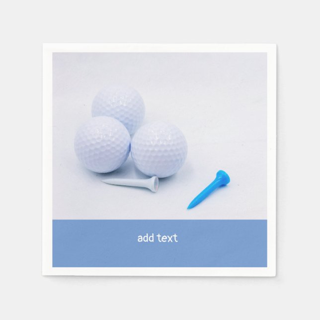Serviette En Papier Boule de golf avec tee - shirts bleus et blancs su (Devant)