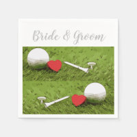 Boule de golf et tee avec amour mariage golfeur