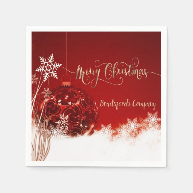 Serviette En Papier Boule de Noël élégante (Devant)