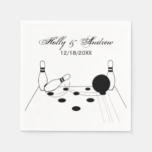 Serviette En Papier Boule de quilles et quilles de sport