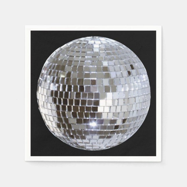 Serviette En Papier Boule Disco En Miroir 1 (Devant)