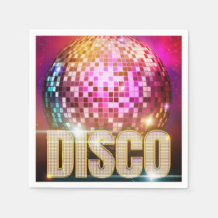 Serviette En Papier Boule Disco Glitzy des années 70  Retro Disco Danc
