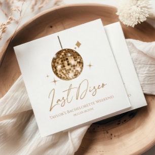 Serviette En Papier Boule disco or Dernière fête de jeune fille disco