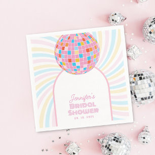 Serviette En Papier Boule disco rose rétro groovy années 70 80 enterre