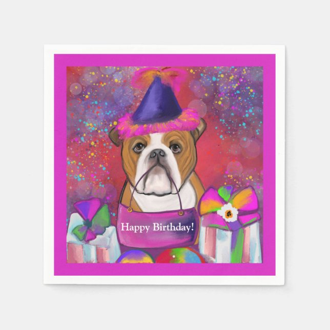 Serviette En Papier Bouledogue       (Devant)