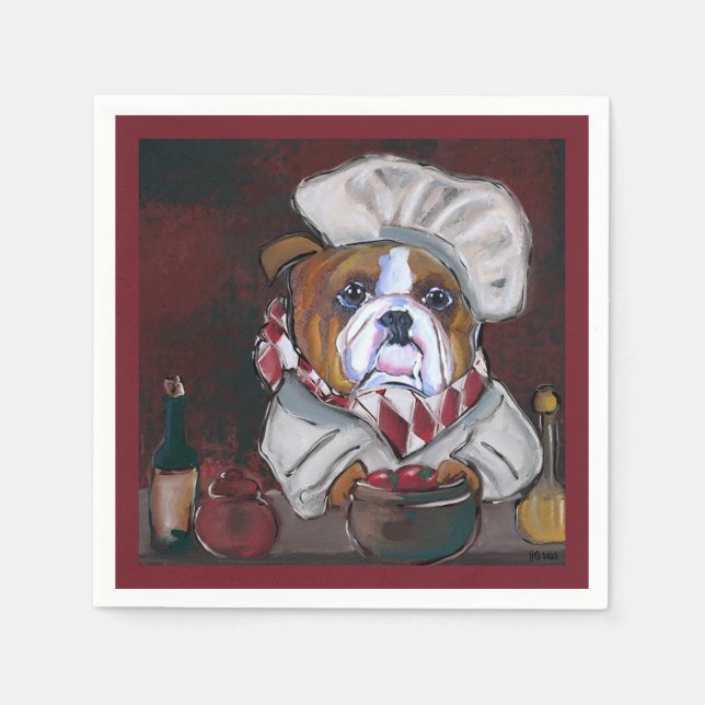 Serviette En Papier Bouledogue (Devant)