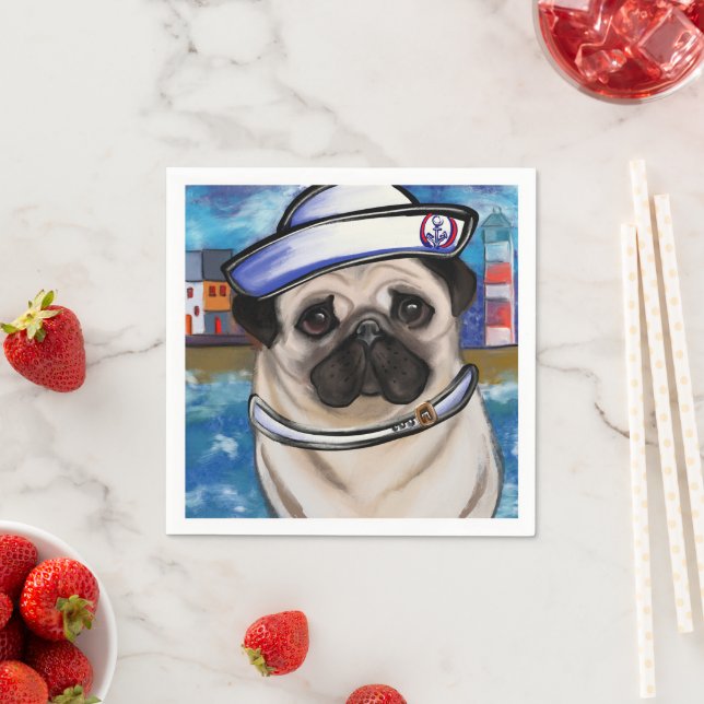 Serviette En Papier Bouledogue (En situation)