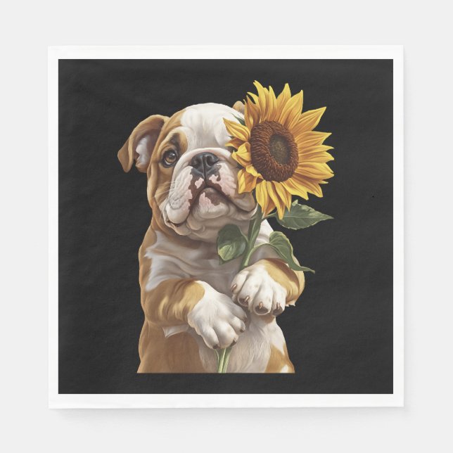 Serviette En Papier Bouledogue  (Devant)
