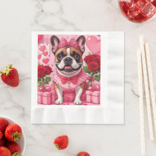 Serviette En Papier Bouledogue français amoureux