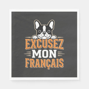 Serviette En Papier Bouledogue Français Excusez Mon Franais Design