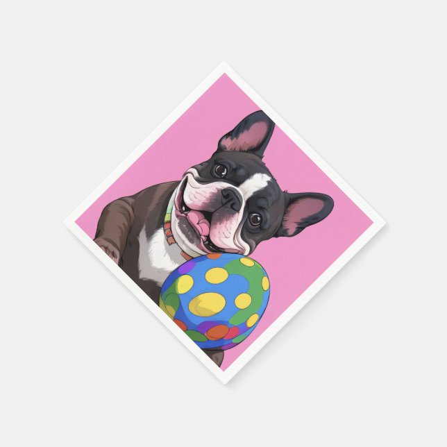 Serviette En Papier Bouledogue français œuf de Pâques French Bulldog (Coin)