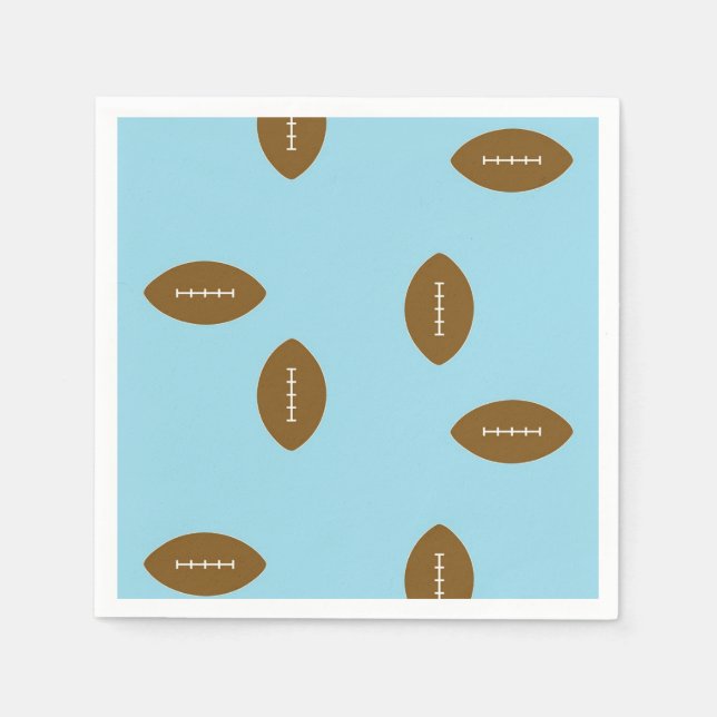 Serviette En Papier boules de fooball Brown américaine en bleu (Devant)