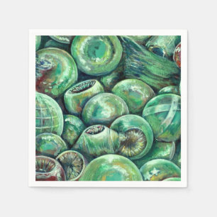 Serviette En Papier Boules de Noël vertes