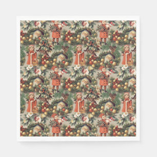 Serviette En Papier Boules de Noël Victoriennes Vintage