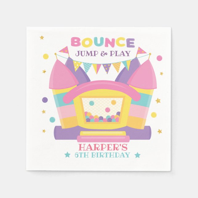 Serviette En Papier Bounce House Anniversaire (Devant)