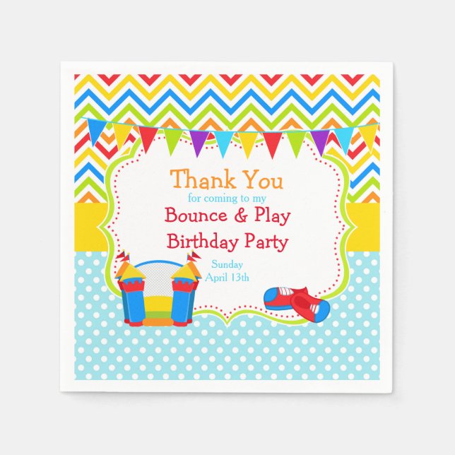 Serviette En Papier Bounce House Bouncy Castle Anniversaire (Devant)