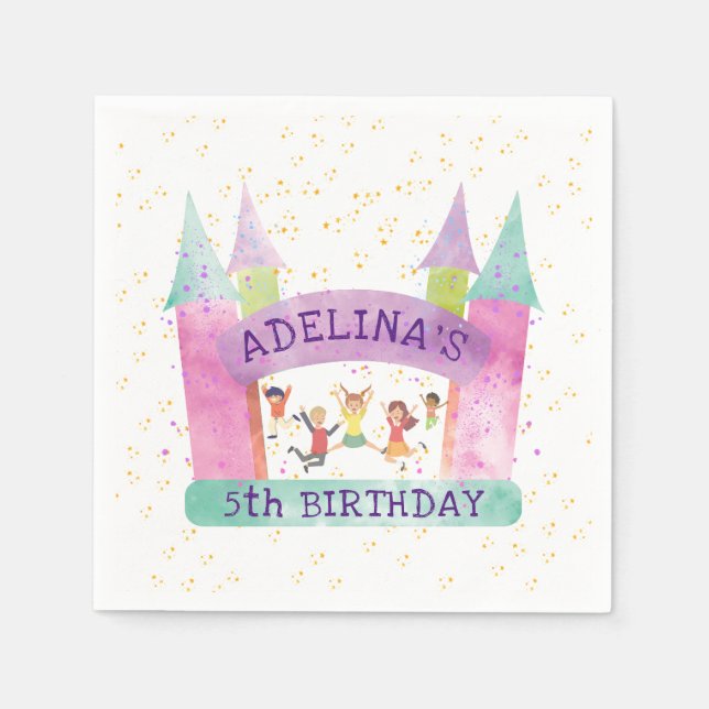 Serviette En Papier Bounce House Jump Jouer Gymnastique Anniversaire d (Devant)