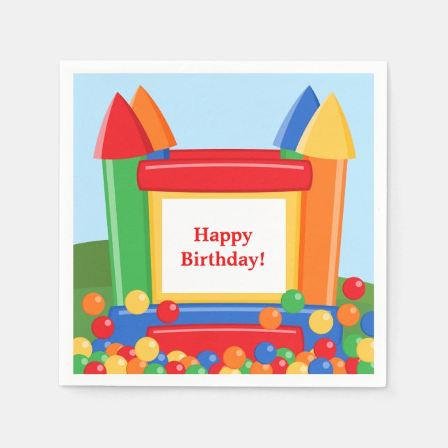 Serviette En Papier Bounce House Papier d'anniversaire (Devant)