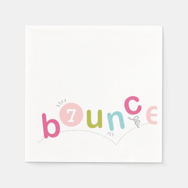 Serviette En Papier Bounce Moderne Enfants Rose fête d'anniversaire (Devant)