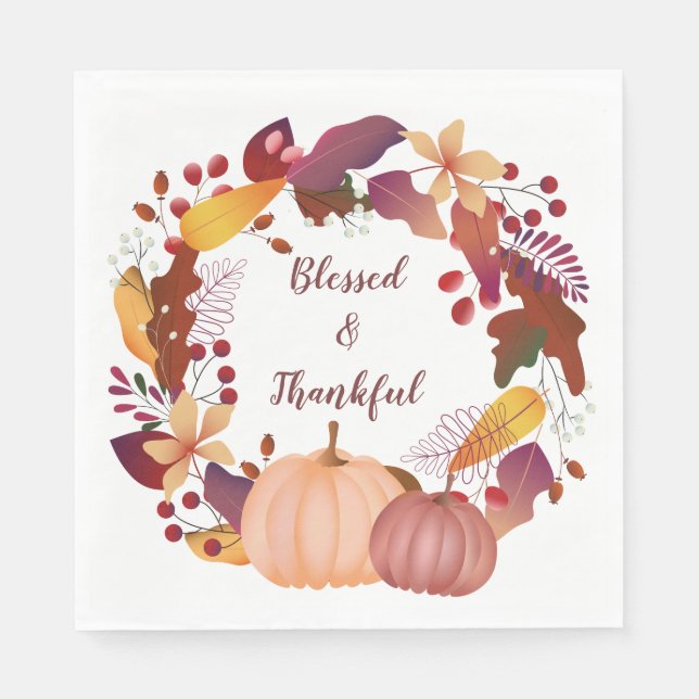 Serviette En Papier Bounty d'automne béni Thanksgiving (Devant)