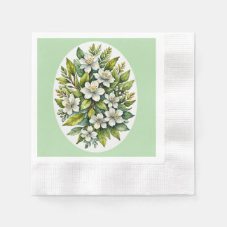 Serviette En Papier Bouquet blanc