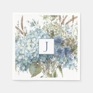 Serviette En Papier Bouquet d'aquarelle de fleurs bleues de Bohême