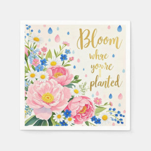 Serviette En Papier Bouquet d'aquarelle vibre de pivoines, marguerites
