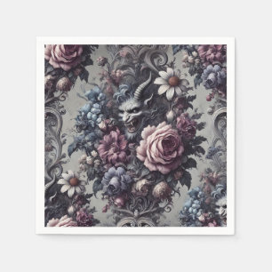 Serviette En Papier Bouquet de Baphomet - Floral gothique