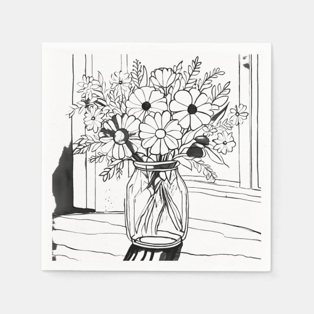 Serviette En Papier Bouquet de fleurs (Devant)