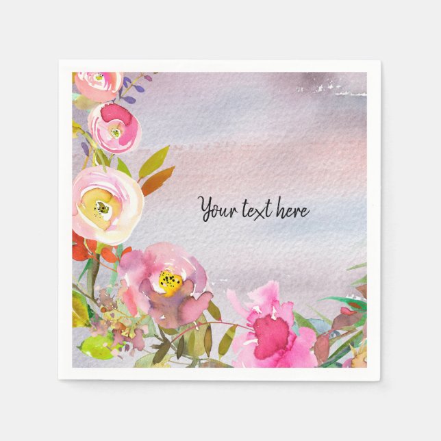 Serviette En Papier Bouquet de fleurs pour toutes les occasions (Devant)