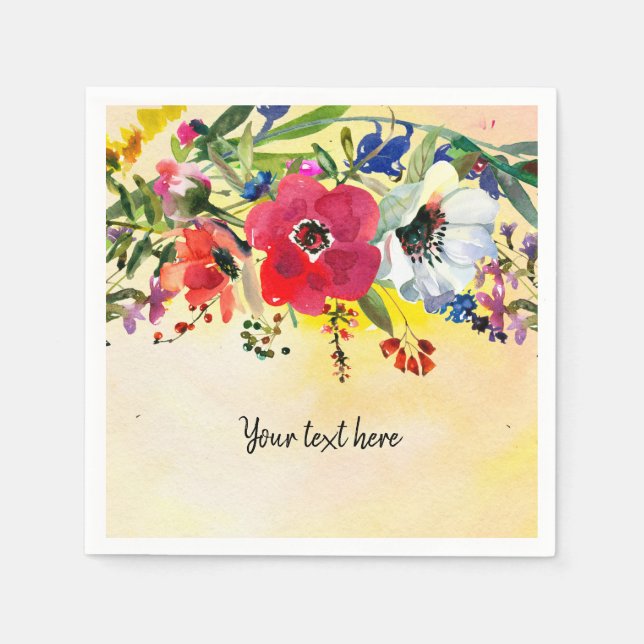 Serviette En Papier Bouquet de fleurs pour toutes les occasions (Devant)