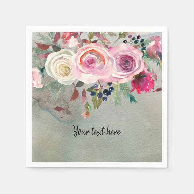 Serviette En Papier Bouquet de fleurs pour toutes les occasions (Devant)