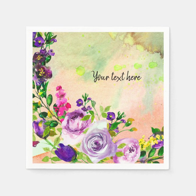 Serviette En Papier Bouquet de fleurs pour toutes les occasions (Devant)