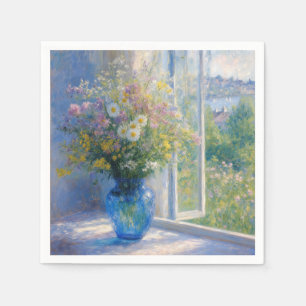Serviette En Papier Bouquet de fleurs sauvages de Monet dans un vase b