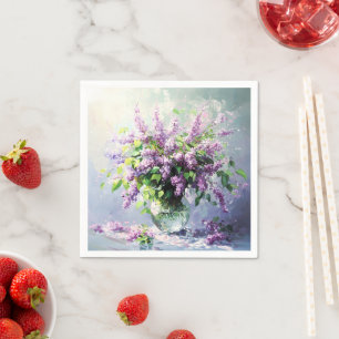 Serviette En Papier Bouquet de lilas en fleurs de lavande