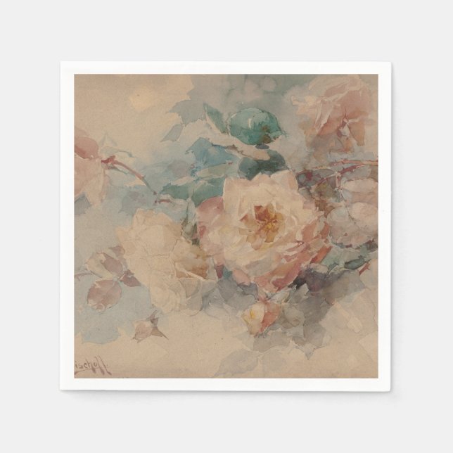 Serviette En Papier Bouquet de Rose - Franz Bischoff (Devant)