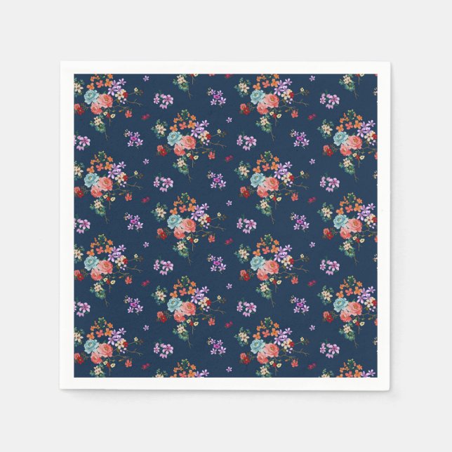 Serviette En Papier Bouquet de rose motif floral (Devant)